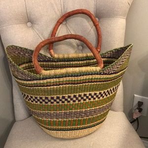 New!  Large Handwoven African Market Basket